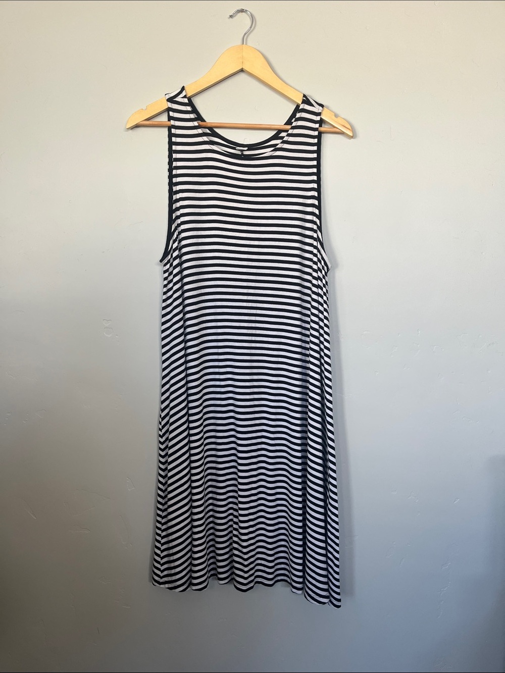 Old Navy | Black and White Striped Sleeveless Tank Dress